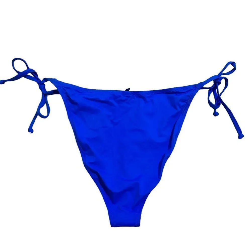 NWT SKIMS Rare Swim Bikini Dip Tie Bottom In Cobalt Blue High Waist Swimwear